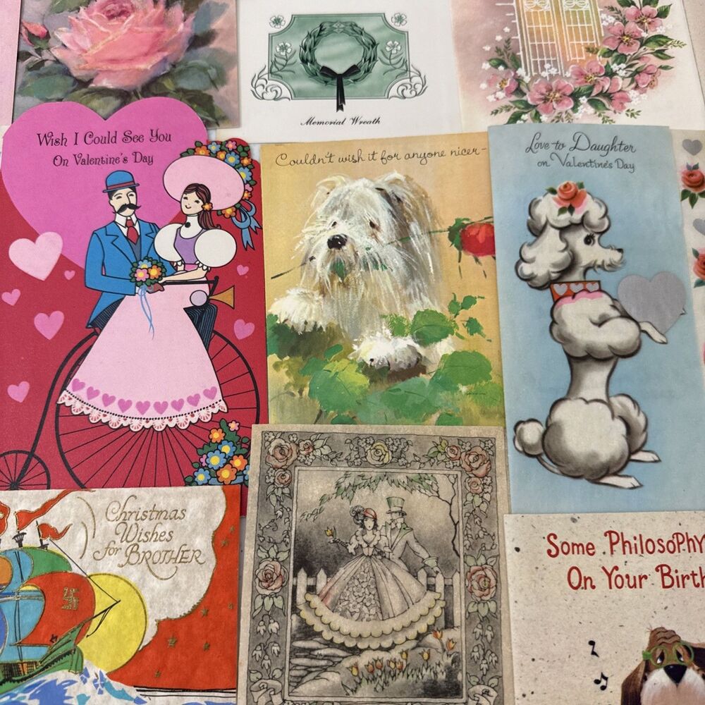 Vtg Lot USED All-Occasion Novelty Greeting Cards Junk Journal Scrapbooking - Picture 16 of 16